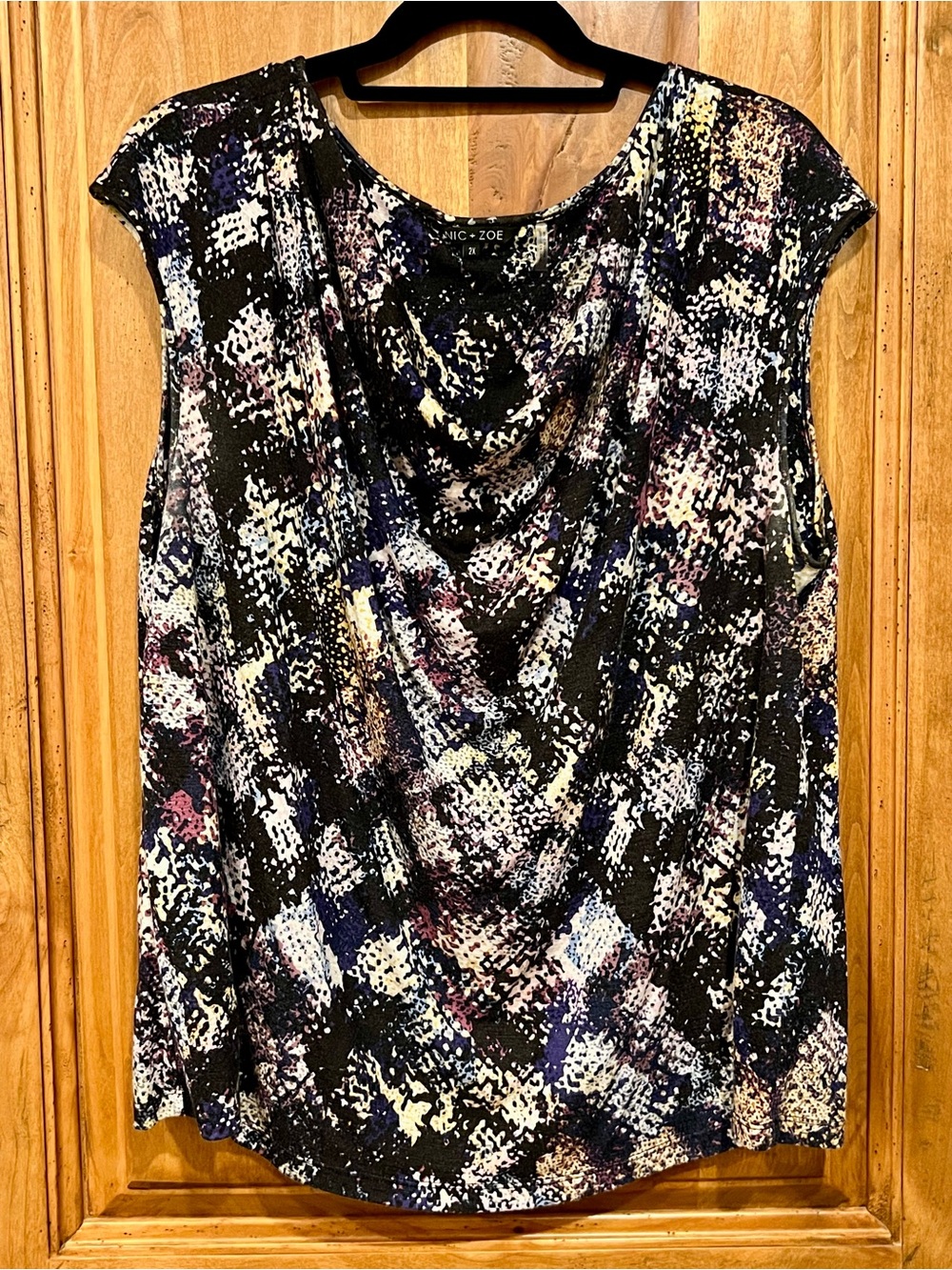 NIC+ZOE Draped Neck Camisole in Black, White, Navy and Purple
